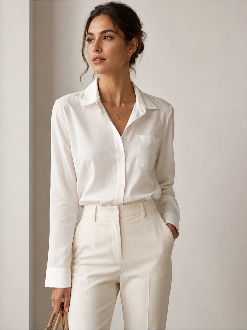 MaxMara Leisure White Button Down Blouse